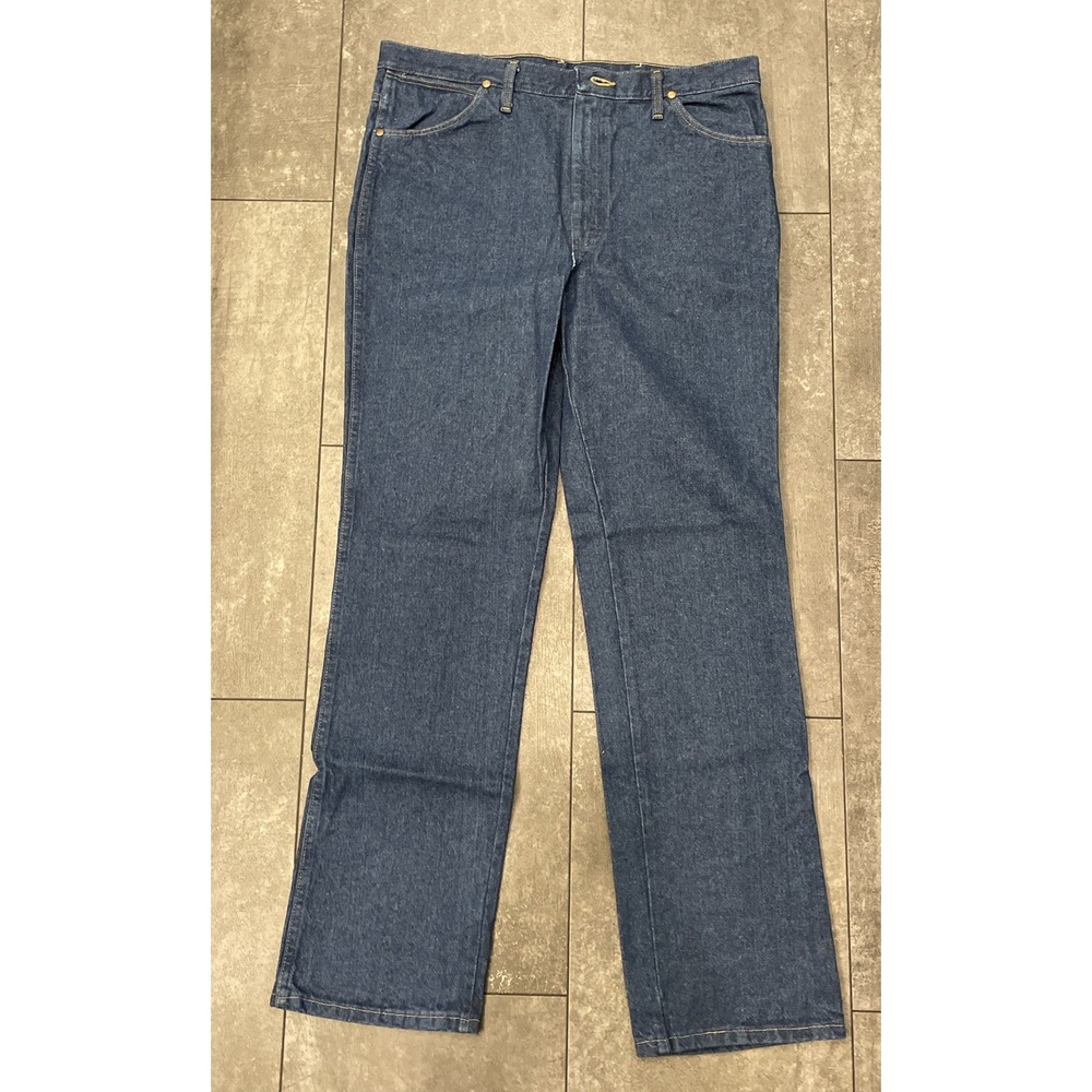 Wrangler Men's Cowboy Cut Slim Fit Indigo Jeans 936PWD 36X34 - Picture 2 of 9